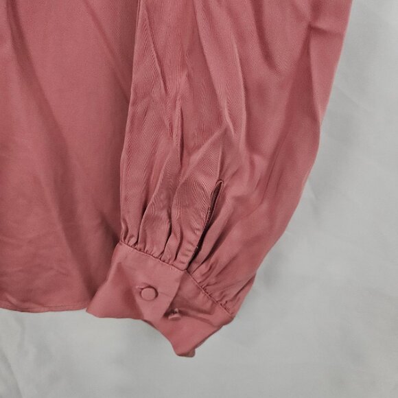 Chicos Womens Top Modal Long Sleeve Ruffle Blouse Size 2 Rose Pink Long Sleeve - Picture 8 of 13